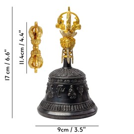 Large Tibetan Buddhist Meditation Alter Pray Singing Bell and Dorje Set - Himalayan Bazaar