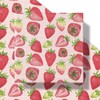 LeZakaa Strawberry Wrapping Paper Roll, Pink Red Sweet Strawberry Design