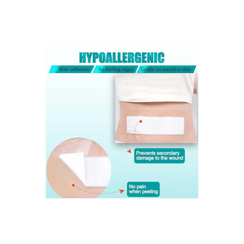Apósito transparente con almohadilla, impermeable, para el cuidado posterior de