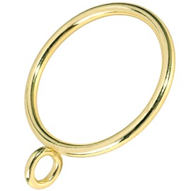 AMZSEVEN 44 Pack Curtain Rings with Eyelets, Metal Eyelet Drapery Rings for Hanging Pinch Pleat Curtain Pin Drape Hooks, Curtain Rings 1.5 Inch I D, Fits Up to 1.2 Inch Rod (Gold)