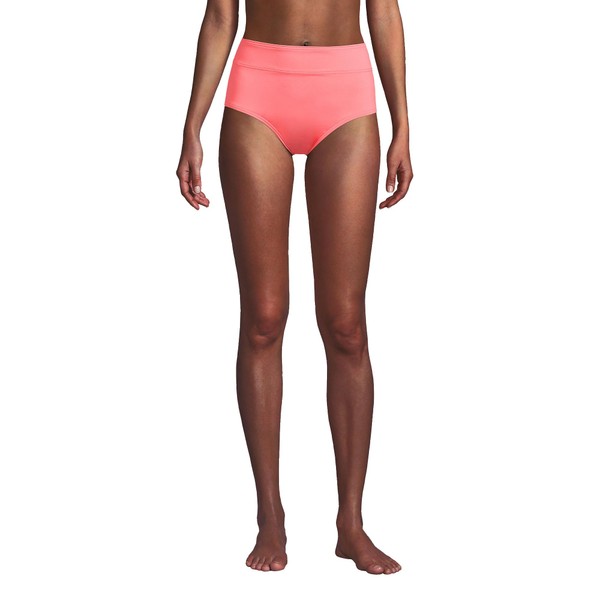 Lands' End Womens Chlorine Resistant High Waisted Bikini Bottoms Control