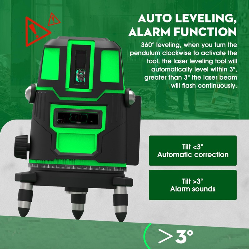 5 Lines Laser Level Tool 360 Self Leveling Precision Cross