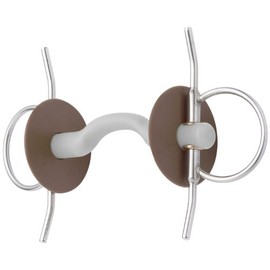 Beris Snaffle Tongue Hard Port Full Cheek - Grey, 130 mm