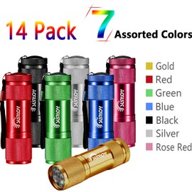 7 Colors UV Flashlight Black Light UV Lights, Sunloy 14-pack 9 LED 400 nM Ultraviolet Blacklight Pet Urine Detector for Dog/Cat Urine,Dry Stains,Bed Bug, Matching with Pet Odor Eliminator (14-Pack UV)