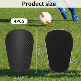 Pack of 4 Football Shin Pads, 8 x 5 cm Mini Shin Pads, Small Shin Pads, Lightweight and Durable, Suitable for Men and Women, Children