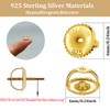 2-Pairs Screw Earring Backs,14K Gold Plated Sterling Silver Screw on