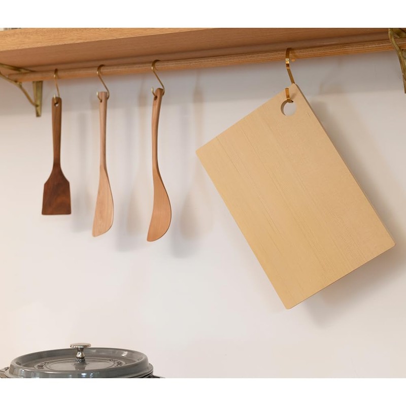 Umezawamokuzaikougeisya Aomori Hiba Cutting Board, 14.2 x 8.3 x 0.8