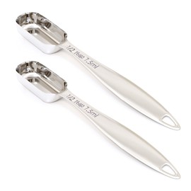 BERYLER 2PCS 1/2Tablespoon (1.5tsp, 7.5ml) Single Measuring Spoon, Individual Stainless Steel Long Handle Measure Teaspoon Only
