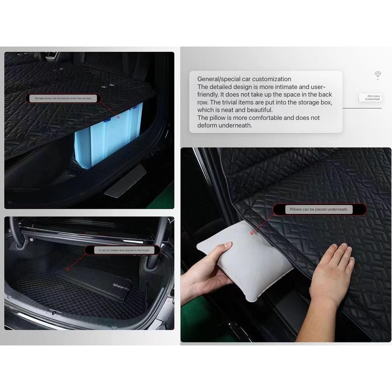 Non-Inflatable Car Mattress, Portable Car Back Seat Folding Bed, Car