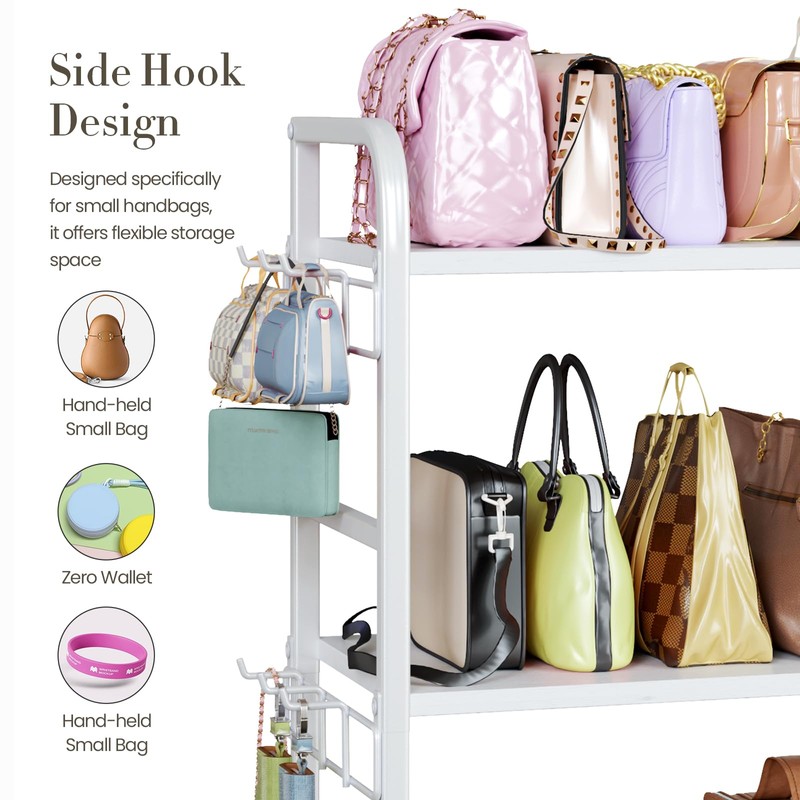 Purse Organizer for Closet, with Bottom Drawer, Extra Large Capacity