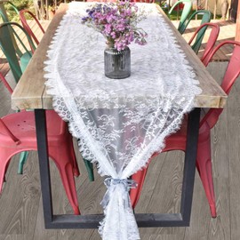 Bodosac White Lace Table Runner for Vintage Wedding Decor Shower 70 x300cm