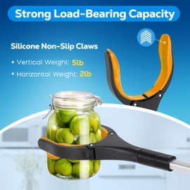 Grabber Reacher Tool - 32” Extra Long Foldable Gripper and Reaching Tool - Heavy Duty Pick Up Stick Grabbers for Seniors, Trash, Surgery Recovery Must Haves Gifts (Orange*2pc)