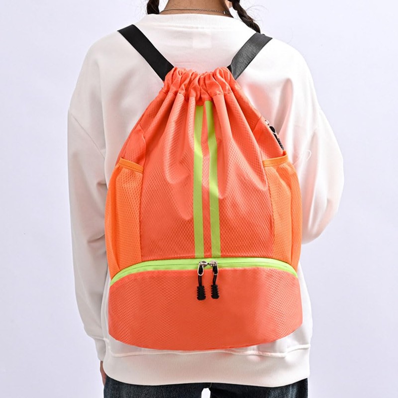 [EOMECUIGAO] ナップサック 防水 ジムサック おしゃれ ジムサックプールバッグ シューズポケット付きリュック 乾湿分離 大容量 巾着袋