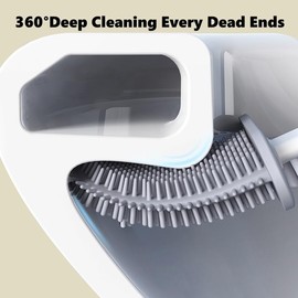 Lichi WC-Bürste, 2 Pack WC-Bürsten & Halter, Tiefenreiniger WC-Bürsten, schnell trocknende Toilettenreinigerbürste, Wandmontage und Bodenstehendes Badezimmerzubehör (Schwarz)