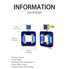 TOUPOP Valentine's Day Gifts for Women Cubic Zirconia Earrings Sterling Silver C Shape Zircon Stud Earrings Birthday Mother's Day Jewelry for Wife Girlfriend Mom, Sterling Silver, No Gemstone