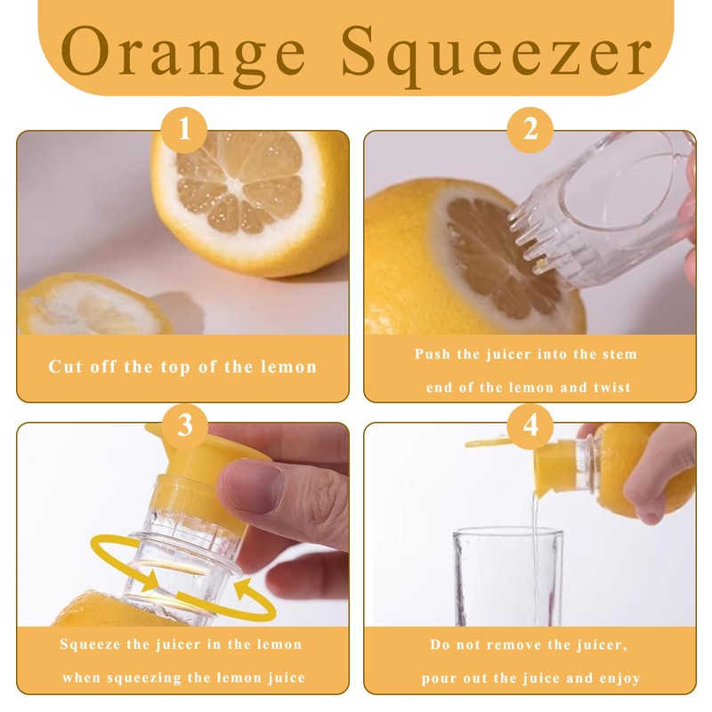 2 PCS Lemon Juicer Squeezer, Screw Top Lemon Squeezers, Manual