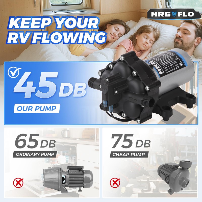 [Upgraded Version] 12V DC RV Fresh Water Pump, 7GPM 70PSI,