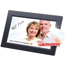 Somikon Digital Photo Frame: WiFi Picture Frame with 10.1 Inch IPS Touch Screen & Worldwide Image Upload (Digital Picture Frame Seniors, Electronic Picture Frame, Easy Operation)