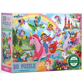 eeBoo: Fairies & Tales - 20 Piece Puzzle, 11 x 15 Jigsaw, Oversized Colorful Pieces, Fantasy Preschool Puzzle, Children, Kids Ages 3+