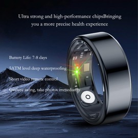 PXOEH Smart Ring Health Monitoring Tracker, Heart Rate Sleep Tracker. Stylish and Comfortable, a Variety of Sports Modes, Waterproof for Long-Term wear. Extra Long Standby 7-8 Days.(Silver, 11#)
