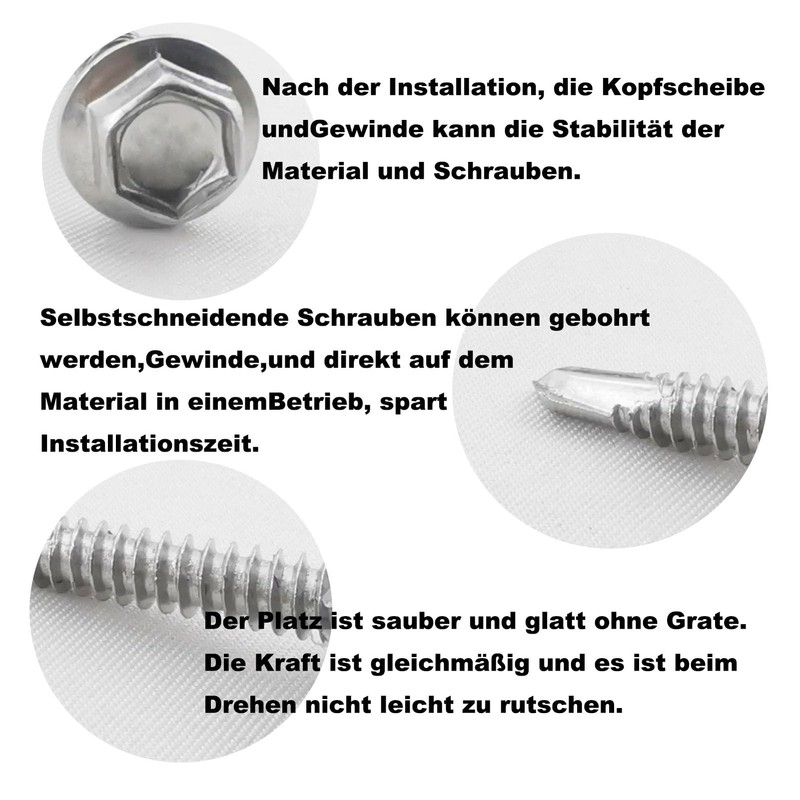 Fajoeda 5.5 x 32 mm Hexagonal Self-Drilling Screws, 40 Pieces