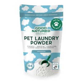 Good Natured Brand | Pet Stain & Odor Remover for Laundry | Pet Laundry Detergent for Dogs Beds, Cat Pee, Smell, Dog Drool | Hypoallergenic & Non-Toxic | Unscented | 47oz 94 Loads