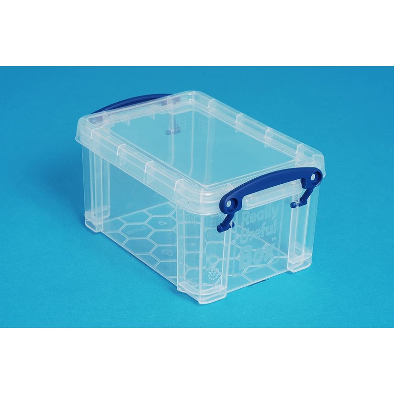 Really Useful Plastic Storage Box 0.7 Litre Clear (Pack of