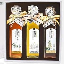 Natural chestnut honey, bamboo honey, 3 types of gift set, chestnut honey, bamboo honey, real honey, natural honey, Chuseok gift for parents (190 / 천연 밤꿀 때죽꿀 봉개꿀 3종 선물세트 1.26kg 밤나무 꿀 때죽나무 꿀 진짜꿀 천연꿀 부모님 추석선물 (190