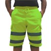Men's Hi Vis Viz Cargo Fleece Shorts High Visibility Safety