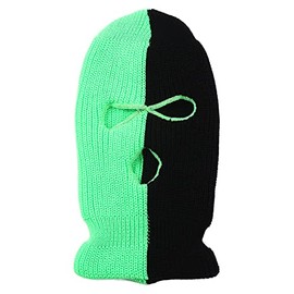 YAMEE Balaclava 3-Hole Full Mask Ski Hat Men's Winter Hat Balaclava Women's Knitted Hat Balaclava Winter Knitted Full Face Cover for Men Women Outdoor Cycling Skiing Running, Green/black