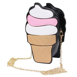 Syrads Girls Mini Shoulder Bag Handbags PU Leather Purse Cupcake Ice Cream Box Wallet, Ice Cream, M, Contemporary
