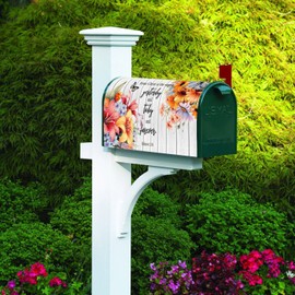 Baocicco Jesus Christ Mailbox Cover Bible Verse Quotes Floral Butterfly Wooden Magnetic Mailbox Covers Bible Phase Decors Post Letter Box Cover for Outdoor Yard Home Standard Size 21x18 Inch