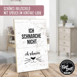 TypeStoff Wooden Sign with Saying - Snoring - Vintage Look with Quote for Sleeping and Bedroom - HS-00887