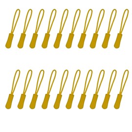Amykite 20 tiradores de cremallera de repuesto, cremallera de extensión de cordón de nailon, tiradores de cremallera para bolsos, mochilas, bolsos, chaquetas, abrigos, etc. (amarillo brillante)