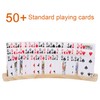 Exqline Curved Wooden Playing Card Holder Tray Rack Organizer Set