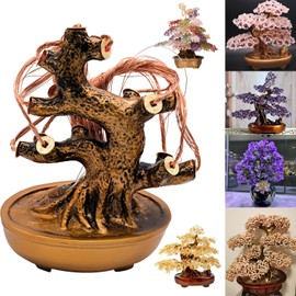 Nevixtal Handmade Crystal Trees,Bonsai Tree Foundation,Gemstone Trees,Stone Tree,Artificial Tree Trunk for Pearls,Colorful Crystal,Turquoise Gemstone,Etc.