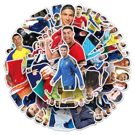 Pack of 50 Cristiano Ronaldo Waterproof Stickers for Cars, Laptops, Skateboards, Helmets and More