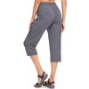 VEOBIKE Women’s Cropped Pants for Summer Outdoor Elastic Waist Stretch