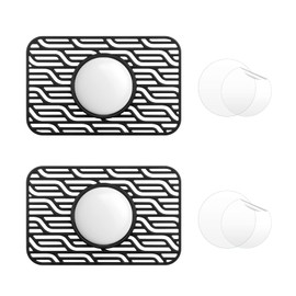 Tuocal 2 Packs Airtags Brieftasche hülle Kompatibel mit Apple Airtags, Kreditkartengröße Schutzhülle mit Schutzfolie Tag Karte Flex für Geldbeutel Clutch Handtaschen Rucksack Damen Herren, Schwarz