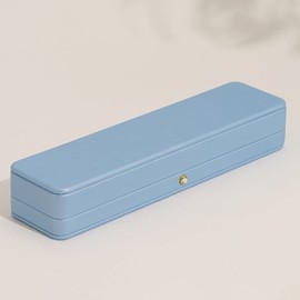 Papten Velvet Interior Gift Box for Chain Blue PU Leather Jewelry Necklace Bracelet Long Chain Storage for Jewellery Gift Box Mens Women