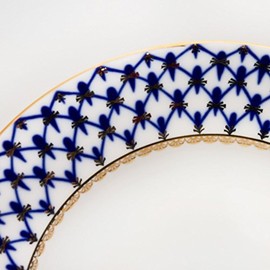 Imperial/Lomonosov Cobalt Net Porcelain Dinner Plate Smooth 7.9-inch