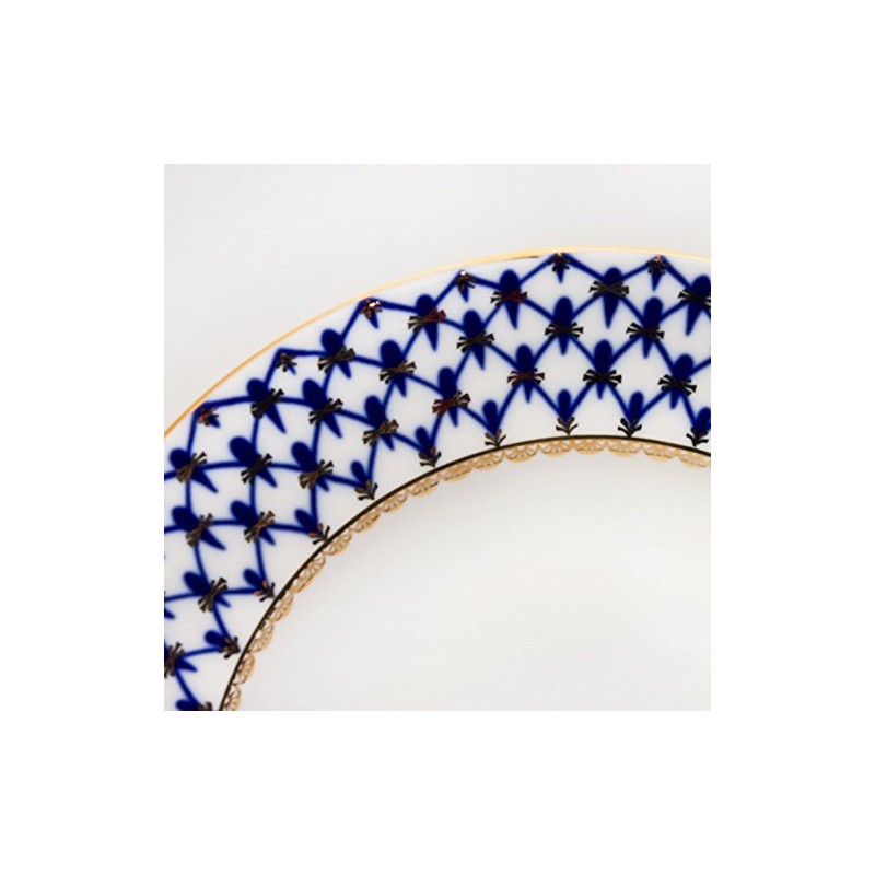 Imperial/Lomonosov Cobalt Net Porcelain Dinner Plate Smooth 7.9-inch