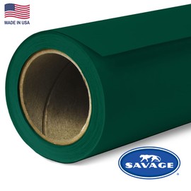 Savage Seamless Paper Photography Backdrop - Color #18 Evergreen, Size 107 Inches Wide x 36 Feet Long, Backdrop for YouTube Videos, Streaming, Interviews and Portraits - Made in USA