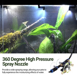 REPTI ZOO 10L Reptile Mister Fogger Mister for Reptile Tank Reptile Misting System Extremely High-Pressure Silent Pump Reptile Humidifier Terrarium Mister with 2PCS Nozzles for Reptiles/Amphibians