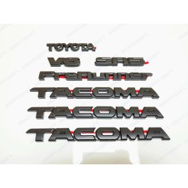 Tacoma 7PC Emblem Overlay Kits Matte Black Fit 2005-2015 Toyota Tacoma V6 SR5 Prerunner