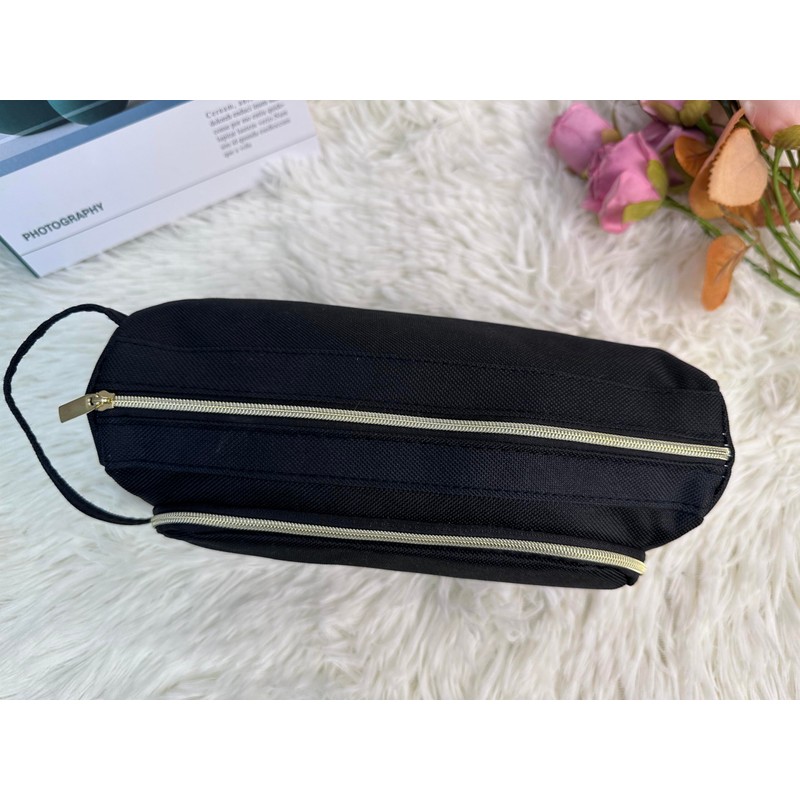Pencil Case Large Capacity Pencil Case Black Trapezoidal Shape Pencil