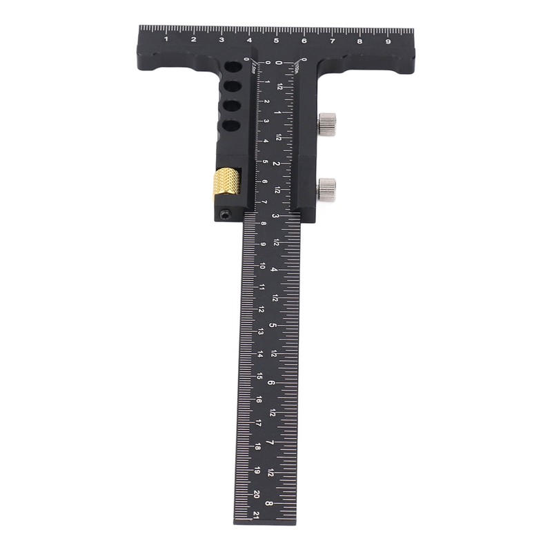 Woodworking Scriber Measuring Tool T Square Ruler Carpentry Multifunctional Aluminum