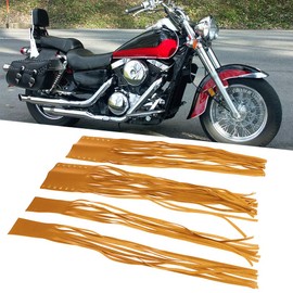 XHIKOWAT Motorcycle Brake Clutch Lever Streamer Universal Hand Grips Tassel Fringe Wrap Cover 7/8in 1in Fit for Kawasaki (Earthy Yellow),Auto Interior and Exterior Modifiion