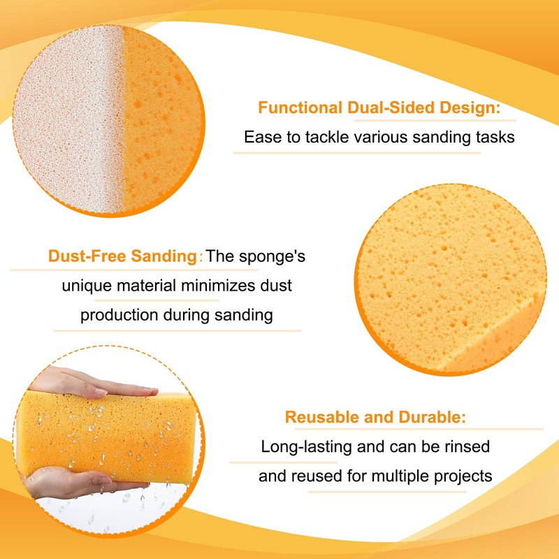 Gisafai 6 Pcs Drywall Sanding Sponge 9 x 4.5 x