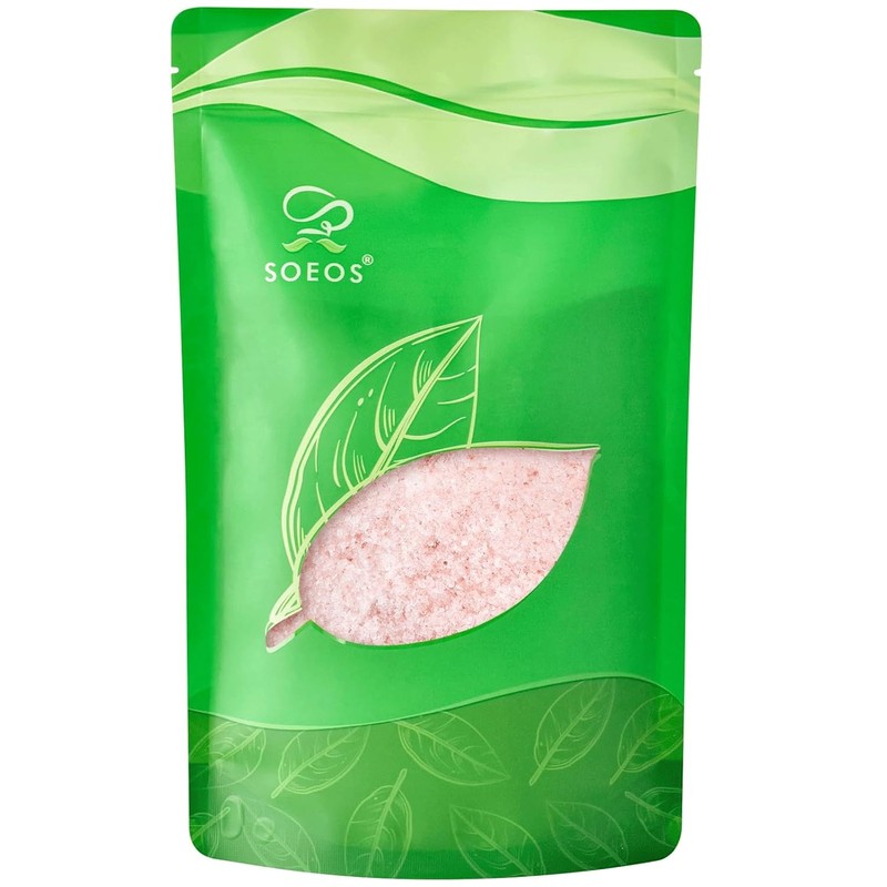 Soeos Himalayan Pink Salt, Fine Grain, 2 Lbs (32 oz),